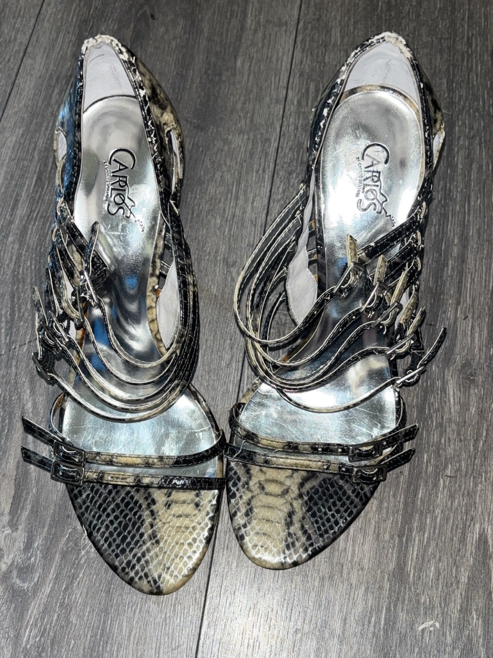 Smelly used Snake-Print Slingback Heels